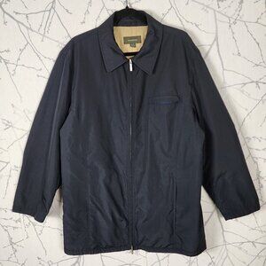 Ermenegildo Zegna Navy Contrast Quilt Lined Full Zip Jacket